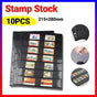 10 Pcs Stamp Album Refill Pages, Double Sided Black 7-Strip Sheets with 9 Holes