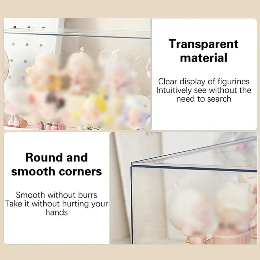 Blind Box Storage Display Rack Transparent Acrylic Collectible Display Case - White