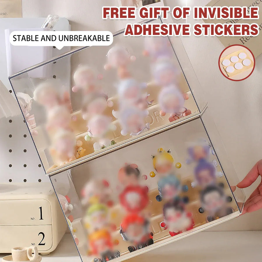 Blind Box Storage Display Rack Transparent Acrylic Collectible Display Case - Yellow