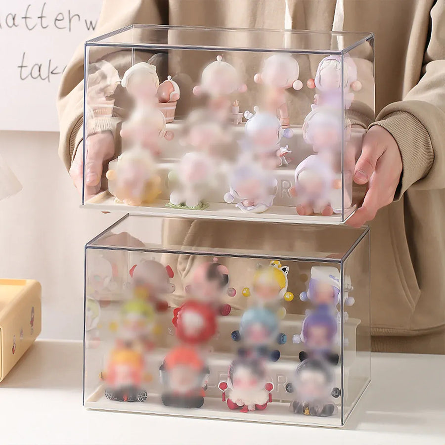 Blind Box Storage Display Rack Transparent Acrylic Collectible Display Case - Yellow