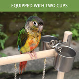 Parrot Wooden Playground Station Swing Climbing Ladder Cage Rack Bird Perch Toy - 45-Degree Angle