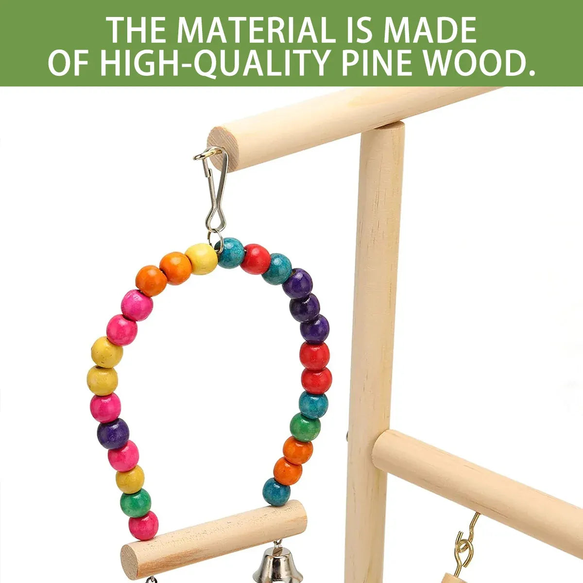 Parrot Wooden Playground Station Swing Climbing Ladder Cage Rack Bird Perch Toy