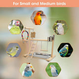 Parrot Wooden Playground Station Swing Climbing Ladder Cage Rack Bird Perch Toy - Extra Image