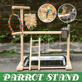 Parrot Wooden Playground Station Swing Climbing Ladder Cage Rack Bird Perch Toy - Extra Image
