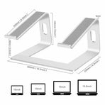 Desk Laptop Stand Aluminium Riser Compatible with 11 to 15 Inch Laptops - Black