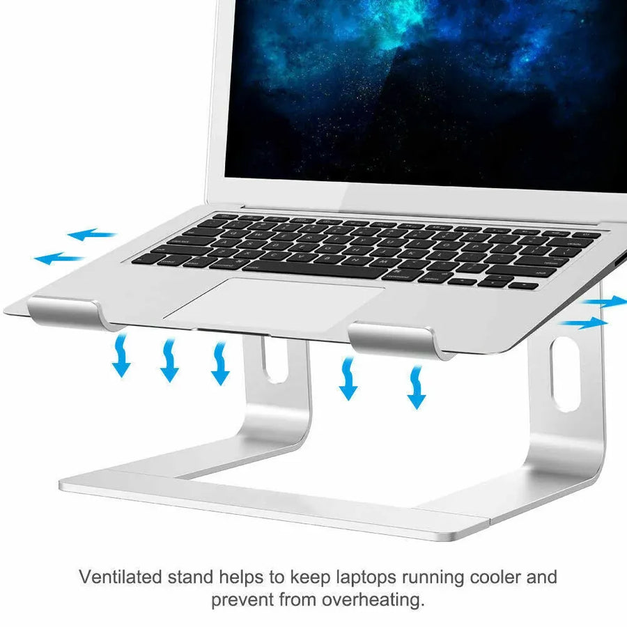 Desk Laptop Stand Aluminium Riser Compatible with 11 to 15 Inch Laptops - Black