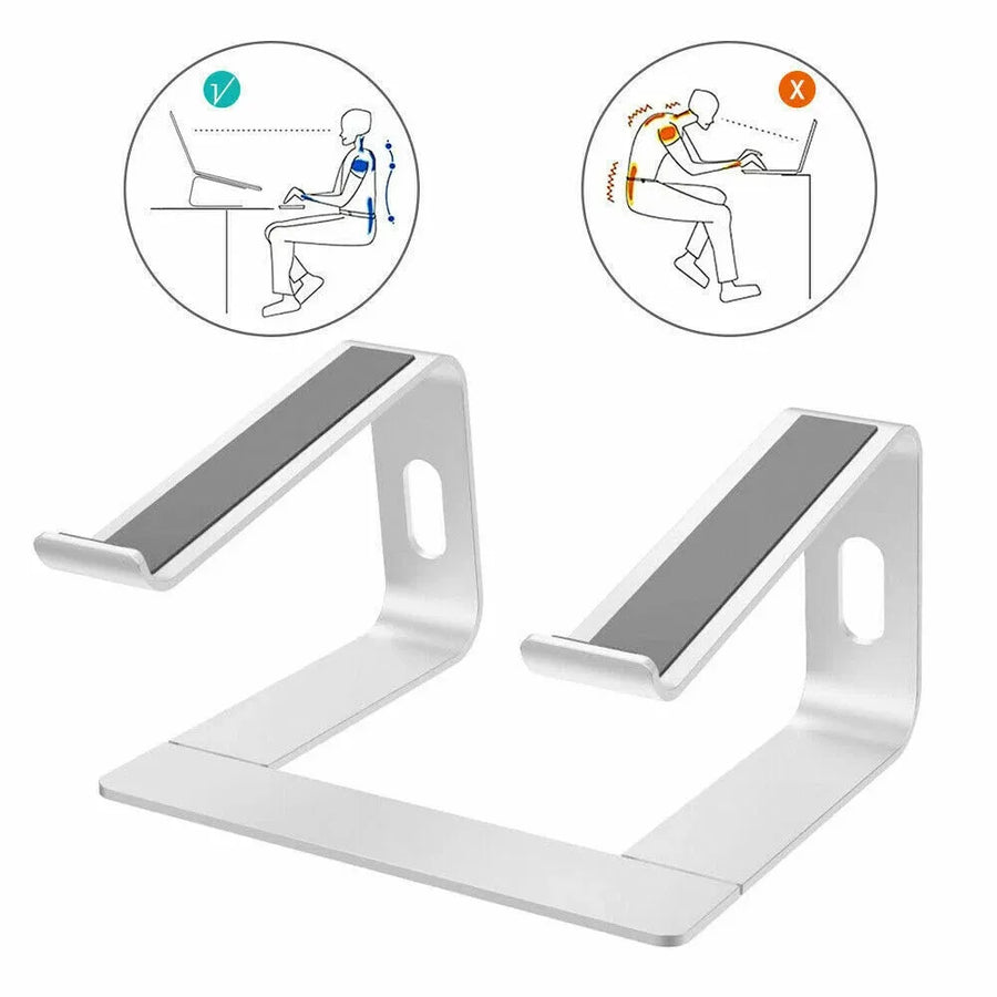Desk Laptop Stand Aluminium Riser Compatible with 11 to 15 Inch Laptops - Black
