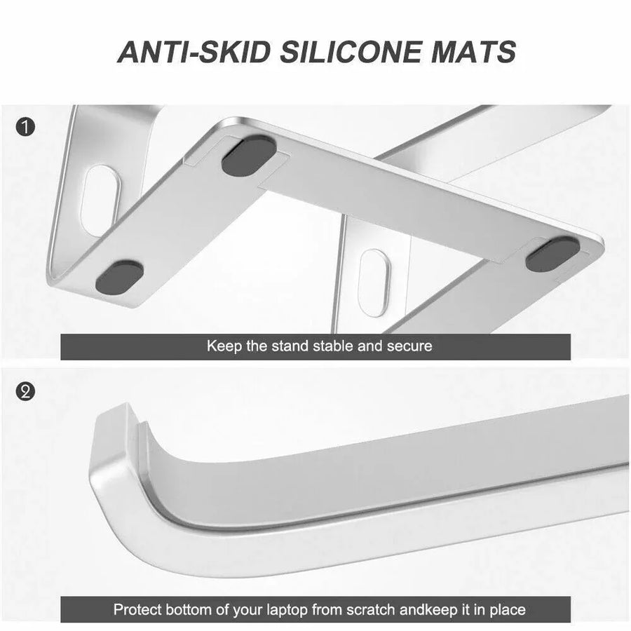 Desk Laptop Stand Aluminium Riser Compatible with 11 to 15 Inch Laptops - Black