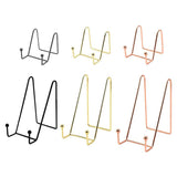 Iron Display Stand Dish Rack-Plate Bowl Picture Frame Photo Book Pedestal Holder - Black-S - Front View