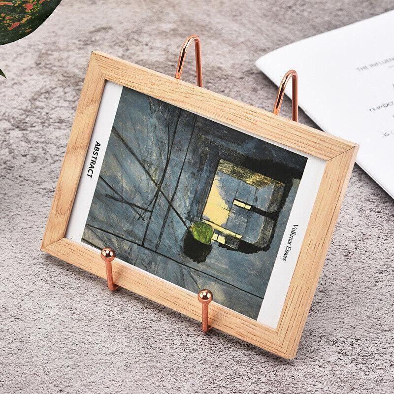 Iron Display Stand Dish Rack-Plate Bowl Picture Frame Photo Book Pedestal Holder - Gold-S
