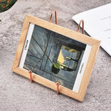 Iron Display Stand Dish Rack-Plate Bowl Picture Frame Photo Book Pedestal Holder - Rose Gold-L - Rear View