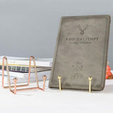 Iron Display Stand Dish Rack-Plate Bowl Picture Frame Photo Book Pedestal Holder - Rose Gold-L - Extra Image