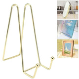 Iron Display Stand Dish Rack-Plate Bowl Picture Frame Photo Book Pedestal Holder - Rose Gold-L