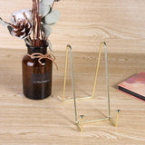 Iron Display Stand Dish Rack-Plate Bowl Picture Frame Photo Book Pedestal Holder - Rose Gold-L - Extra Image