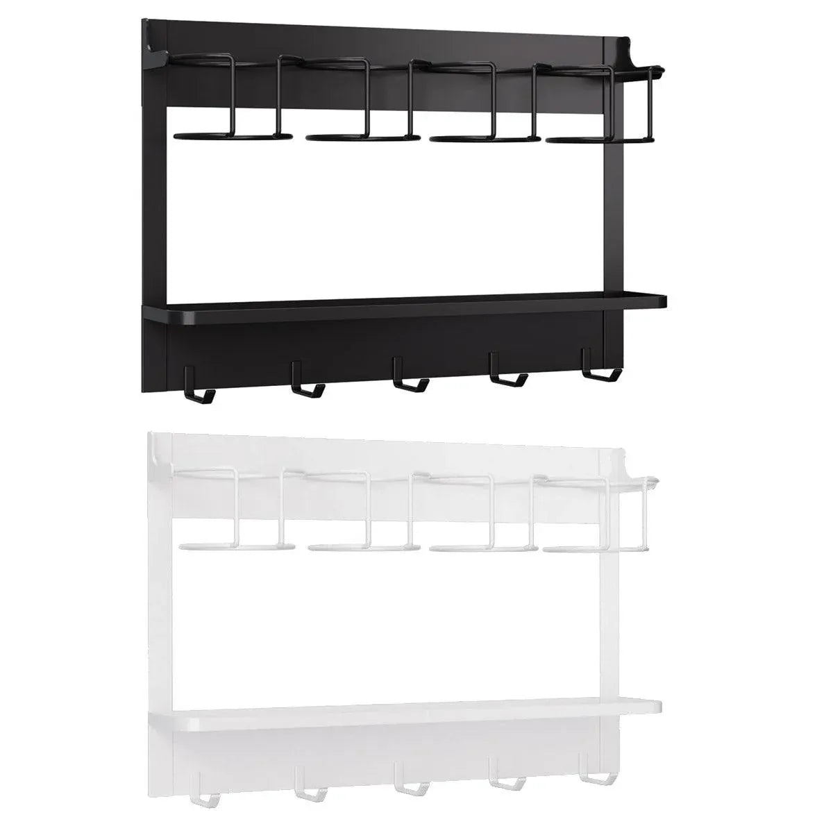 Magnetic Mug Organizer Cup Holder Wall Mount Storage for Kitchen Office Home Use - White
