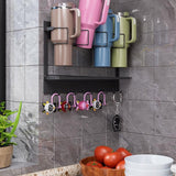 Magnetic Mug Organizer Cup Holder Wall Mount Storage for Kitchen Office Home Use - White - 45-Degree Angle