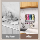 Magnetic Mug Organizer Cup Holder Wall Mount Storage for Kitchen Office Home Use - White - Extra Image