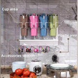 Magnetic Mug Organizer Cup Holder Wall Mount Storage for Kitchen Office Home Use - White - Extra Image