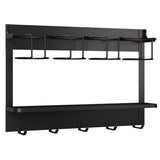 Magnetic Mug Organizer Cup Holder Wall Mount Storage for Kitchen Office Home Use - White - Rear View