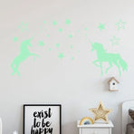 Glow In The Dark Unicorn Wall Stickers Stars Bedroom DIY Decor