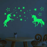 Glow In The Dark Unicorn Wall Stickers Stars Bedroom DIY Decor
