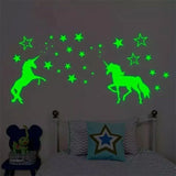 Glow In The Dark Unicorn Wall Stickers Stars Bedroom DIY Decor - Extra Image