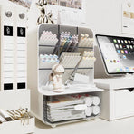 Slant Plug Pen Holder Stationery Organizer Desktop Clutter Storage Office Desk - Beige