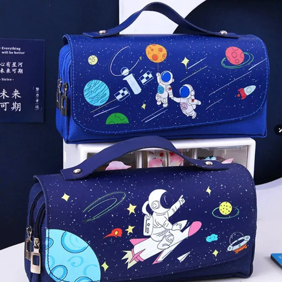 Functional Pencil Case Stationery Bag Pen Holder Storage Organizer for School - 06