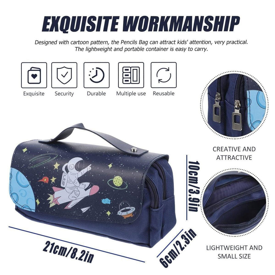 Functional Pencil Case Stationery Bag Pen Holder Storage Organizer for School - 06