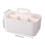Multi Functional Desktop Organizer Compartmentalized Storage Box Portable Basket - Pink - Side View