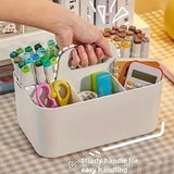 Multi Functional Desktop Organizer Compartmentalized Storage Box Portable Basket - Pink - Top-Down View