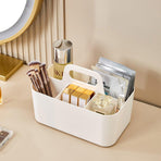 Multi Functional Desktop Organizer Compartmentalized Storage Box Portable Basket - Pink