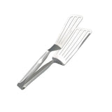 Stainless Steel Steak Tongs Multi-Functional Kitchen Tool for BBQ and Fried Fish - Front View