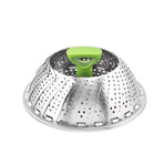 Folding Stainless Steel Steamer Basket Expandable Safe Durable Easy To Use - 11in