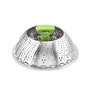 Folding Stainless Steel Steamer Basket Expandable Safe Durable Easy To Use - 11in