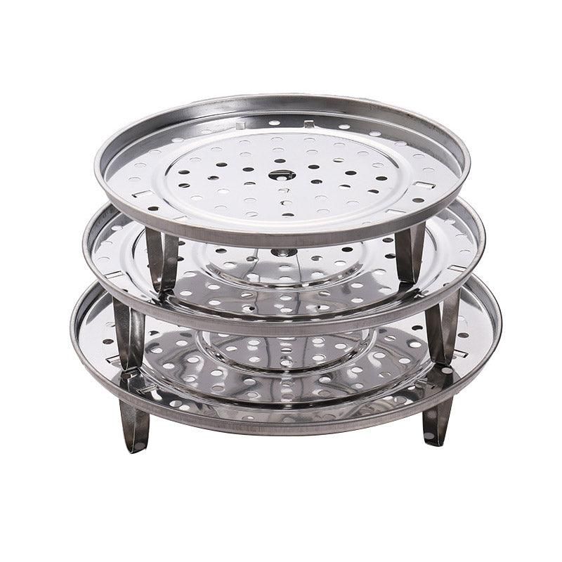 3pcs Stainless Steel Steamer Basket Steamer Tray Rack Waterproof Steam Cooking