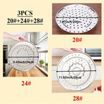 3pcs Stainless Steel Steamer Basket Steamer Tray Rack Waterproof Steam Cooking