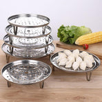 3pcs Stainless Steel Steamer Basket Steamer Tray Rack Waterproof Steam Cooking