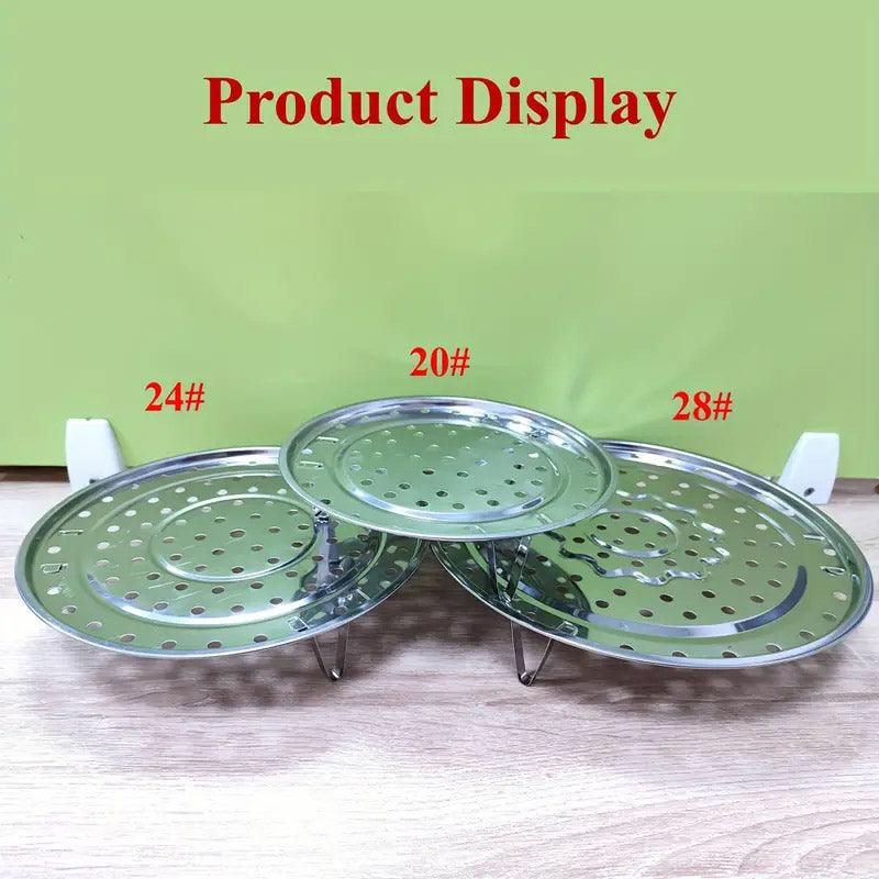 3pcs Stainless Steel Steamer Basket Steamer Tray Rack Waterproof Steam Cooking