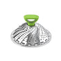 Folding Stainless Steel Steamer Basket Expandable Safe Durable Easy To Use - 9in