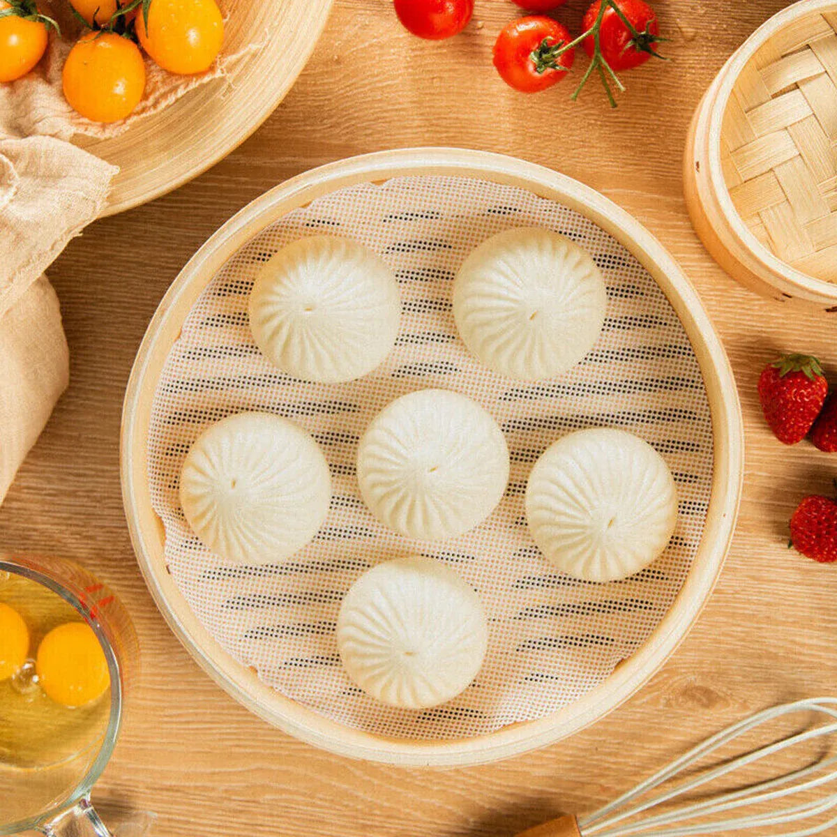 3pcs Silicone Steamer Pad Steamer Cloth Non stick Drawer Cloth Reusable Kitchen
