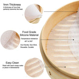 3pcs Silicone Steamer Pad Steamer Cloth Non stick Drawer Cloth Reusable Kitchen - Top-Down View