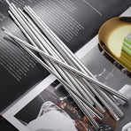 10 Pairs Korean Style Stainless Steel Chopsticks Mirror Polished Reusable