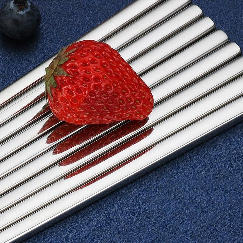 10 Pairs Korean Style Stainless Steel Chopsticks Mirror Polished Reusable