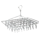 30/40/55 Pegs Stainless Steel Laundry Sock Underwear Clothes Dryer Rack Hanger - 30Pegs - Front View