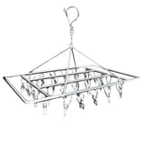 30/40/55 Pegs Stainless Steel Laundry Sock Underwear Clothes Dryer Rack Hanger - 30Pegs - Rear View