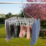 30/40/55 Pegs Stainless Steel Laundry Sock Underwear Clothes Dryer Rack Hanger - 40Pegs - Side View