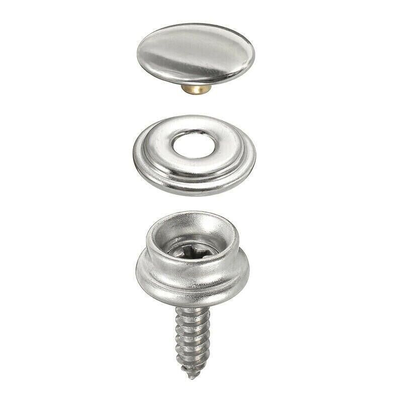 62Pcs Canvas Snap Fastener Kit with Stainless Screws and Tools for Marine Tent Cover