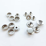 120PCS 15mm Stainless Steel Snap Fasteners Press Studs Cap Button Boat - 45-Degree Angle