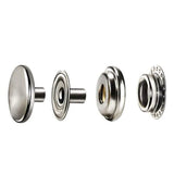 120PCS 15mm Stainless Steel Snap Fasteners Press Studs Cap Button Boat - Rear View